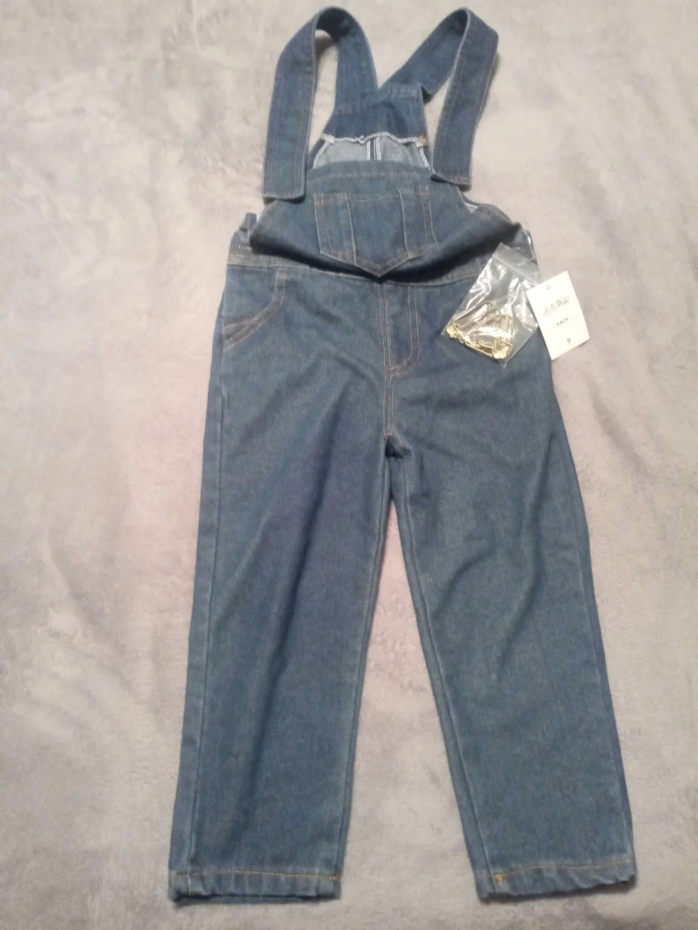 Denim Overalls with Front Pocket - Blue
